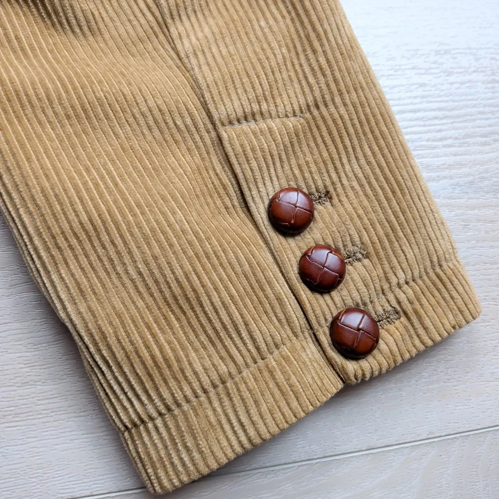 American Eagle Sport Coat‎ Blazer Mens M 44R Brown Corduroy Elbow Patches Plaid